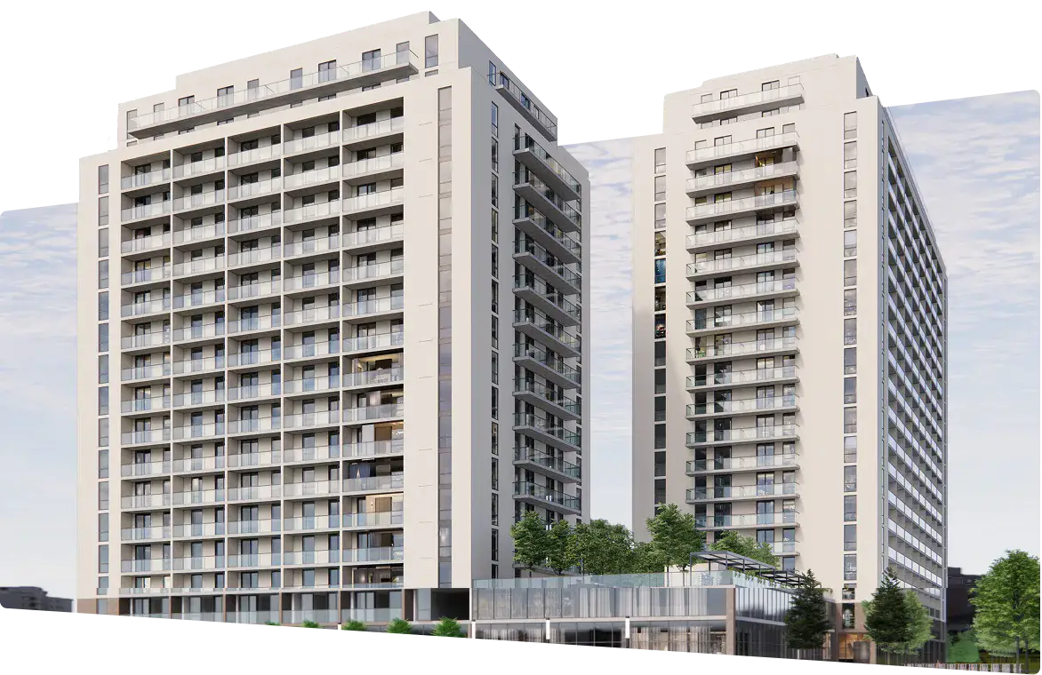 Modern residential development exterior