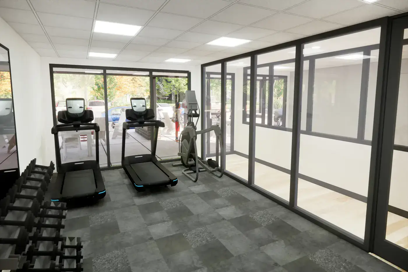 Hyatt Studios fitness area